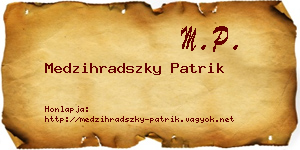 Medzihradszky Patrik névjegykártya
